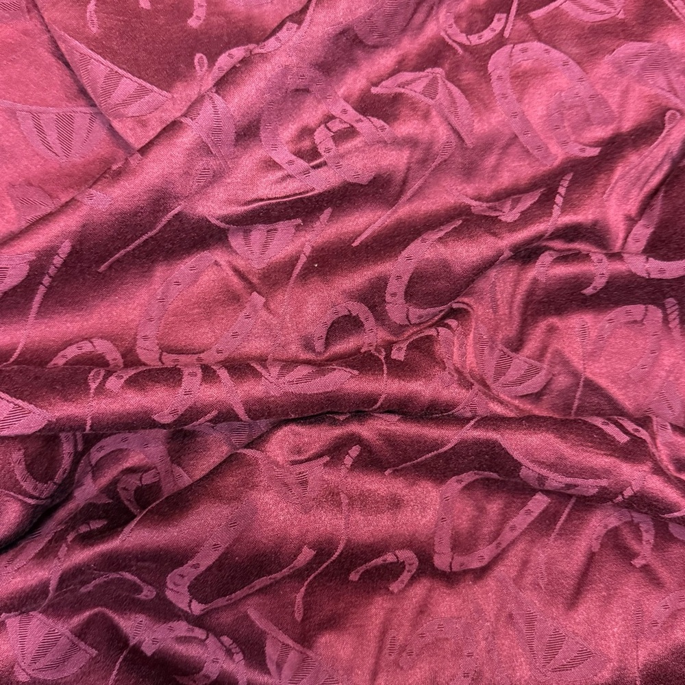 Fabric By The Yard Upholstery Vintage Equestrian Ralph Lauren Burgundy